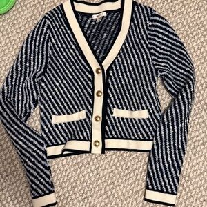 RW&CO. Navy and Cream Women's Cardigan